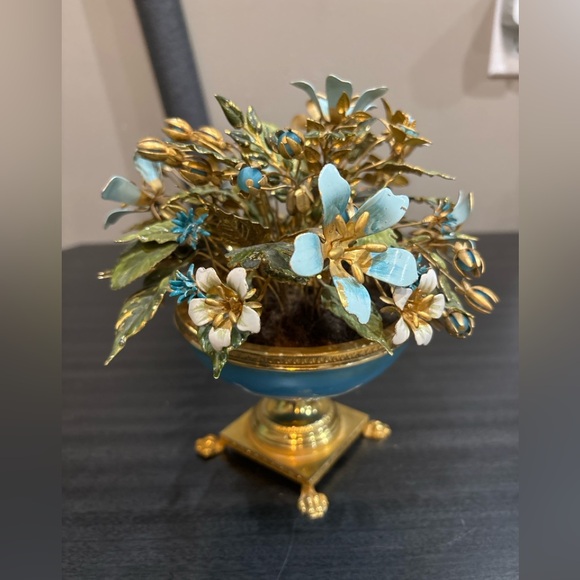 Vintage Jane Hutcheson for Gorham Enamel Flowers “Fleurs des Siècles” –Turquoise - Picture 1 of 9
